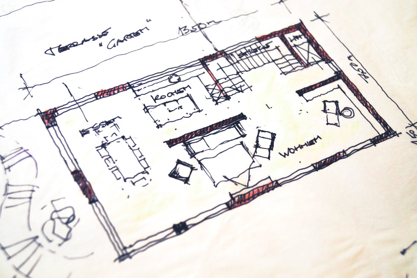 Möblierungsplan im Maßstab 1:50 eines Einfamilienhauses